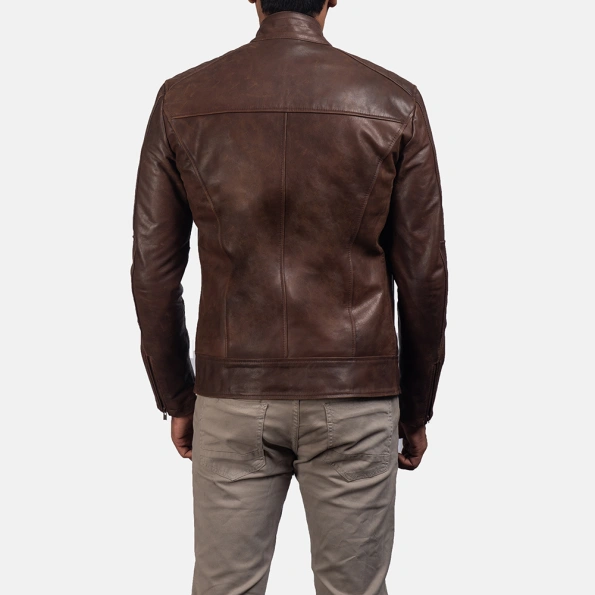 Pelle Pelle Dark Brown Biker Leather Jacket | Men Jacket view 2