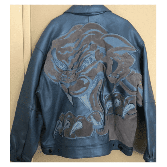 Pelle Pelle Metallic Puma MB Leather Jacket | Blue Jacket view 2