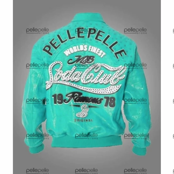 Pelle Pelle Cyan Soda Club Leather Jacket | MB Jacket view 2