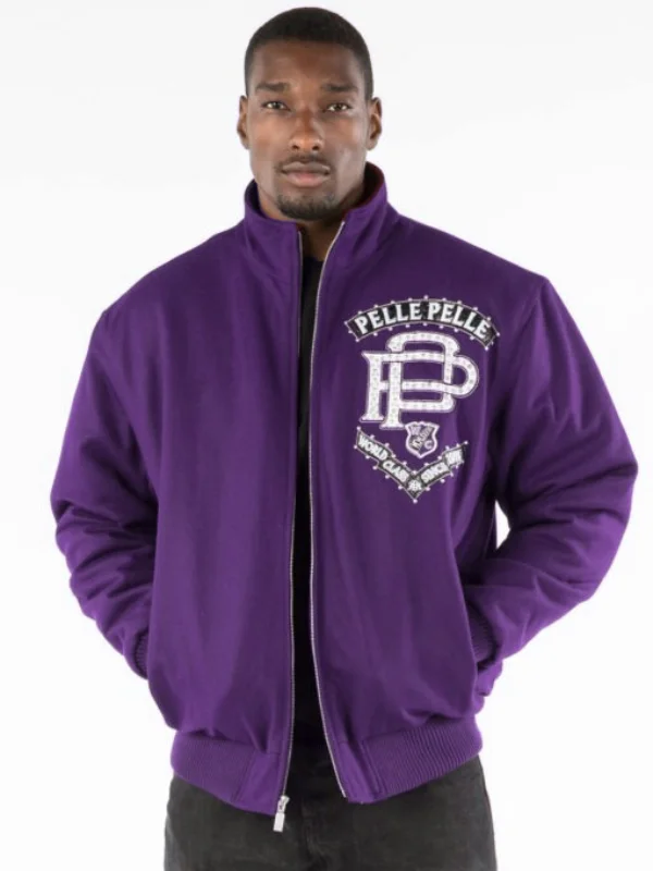 Pelle Pelle Mens Elite Series Purple Wool Jacket view 2