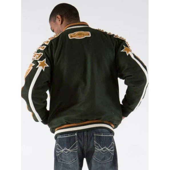 Pelle Pelle Men Dark Green Wool Varsity Jacket view 2