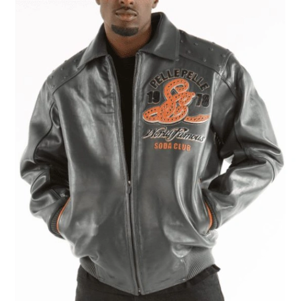 Pelle Pelle Men Soda Club MB Grey Jacket | Leather Jacket view 2