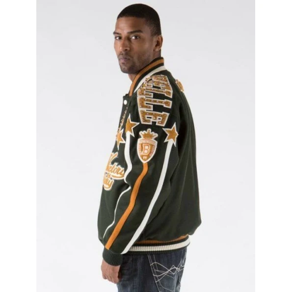 Pelle Pelle Men Dark Green Wool Varsity Jacket view 3