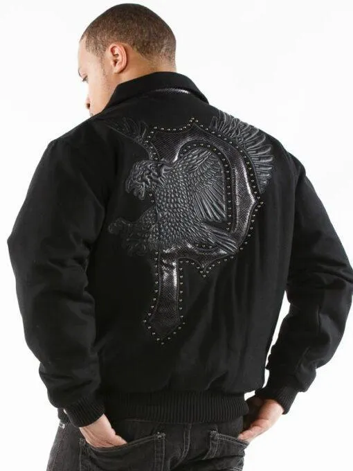 Pelle Pelle Men Eagle Black Wool Jacket view 2