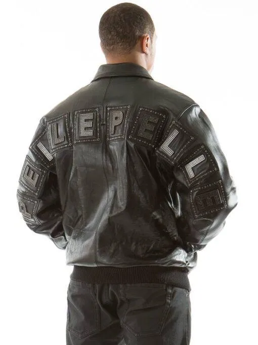 Pelle Pelle Men Black Jeweled Leather Jacket view 3