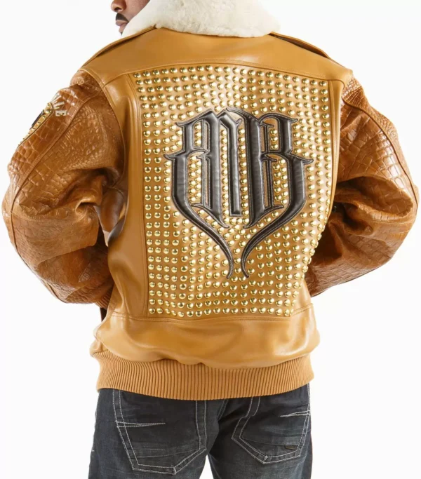 Pelle Pelle Light Brown Studded MB Jacket | Men Jacket view 2