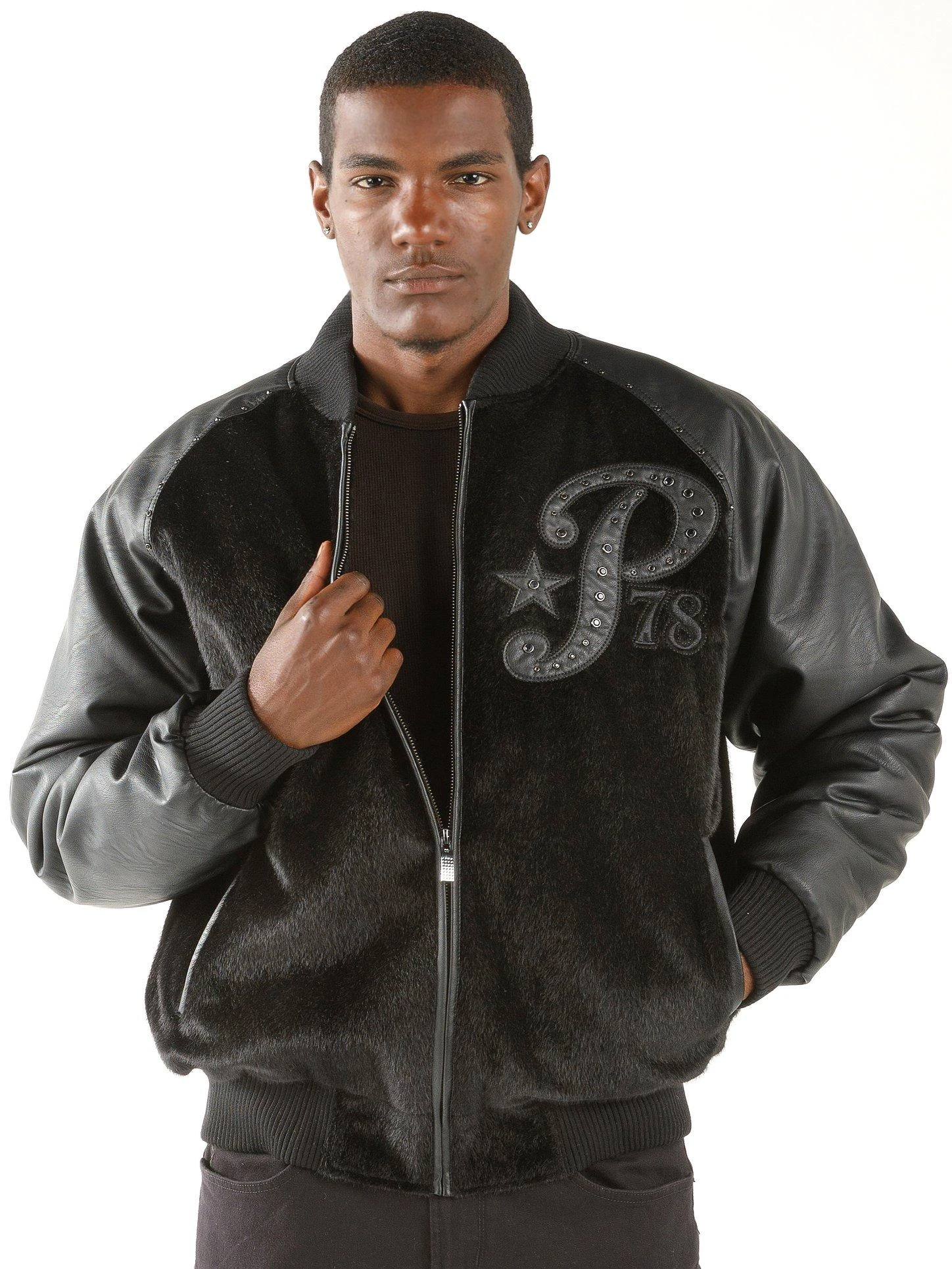 Pelle Pelle Black Leather Wool 1978 Jacket
