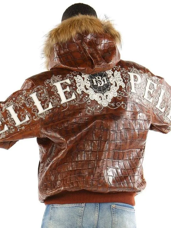 Pelle Pelle Brown Shoulder Crest MB Jacket | Fur Hood Jacket view 2