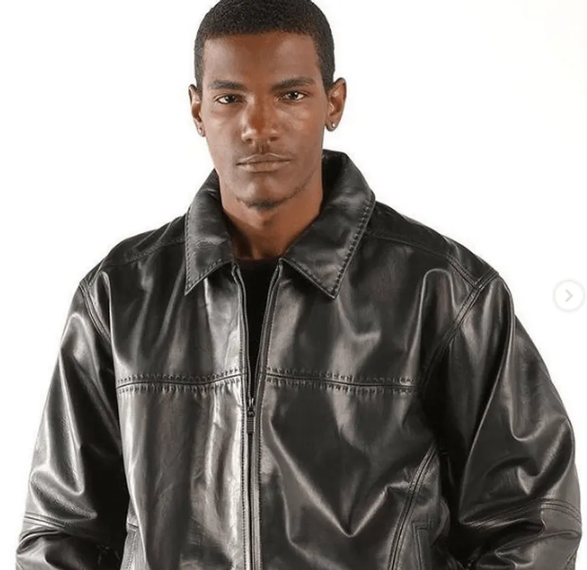 Pelle Pelle Men Shiny Black Blouson Jacket view 2