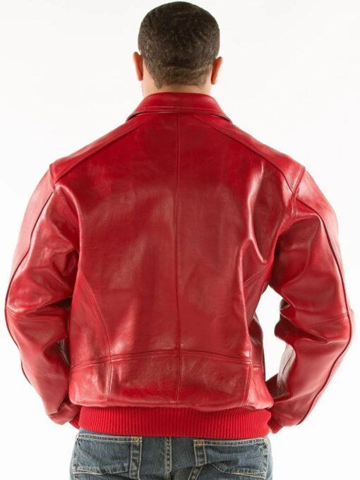 Pelle Pelle Men Red Plush Leather Jacket view 3