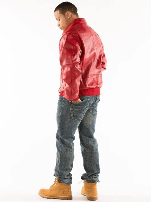 Pelle Pelle Men Red Plush Leather Jacket view 2