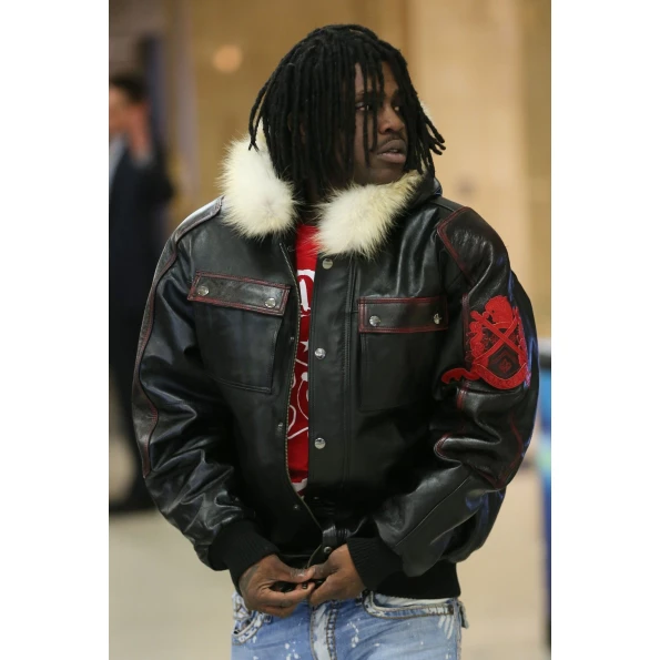 Pelle Pelle Men Chief Keef Fur Hood Jacket | Leather Jacket view 2