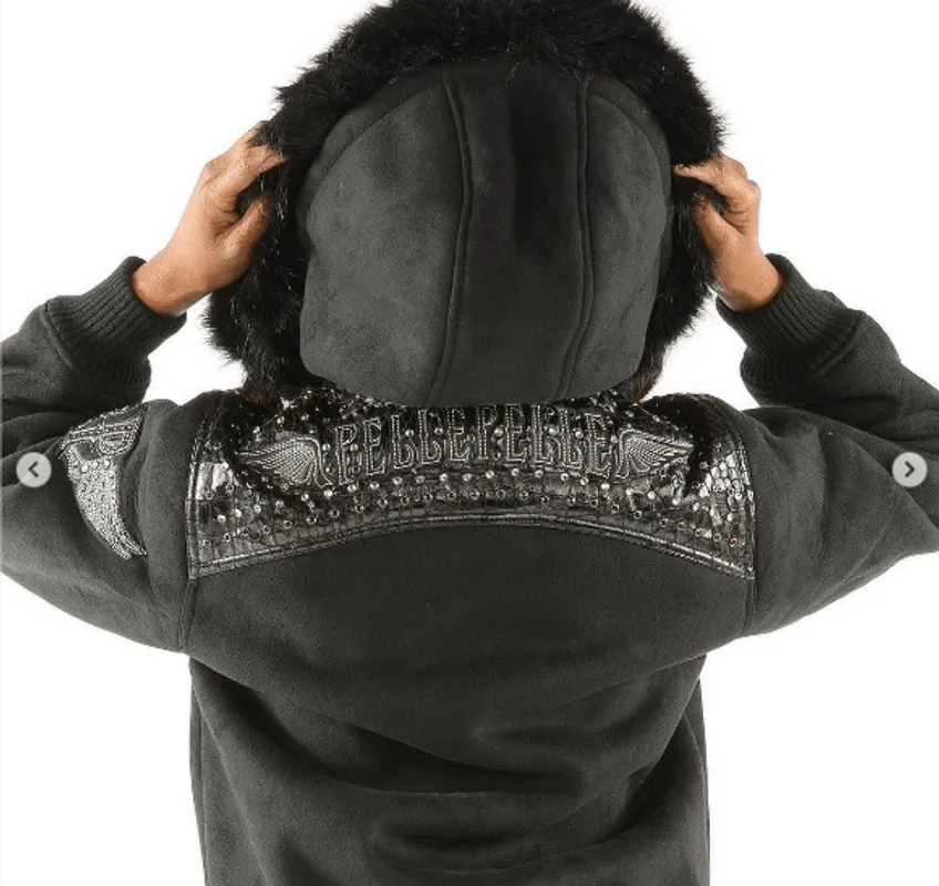 Pelle Pelle Airborne Black Wool Jacket | Hooded Jacket view 3