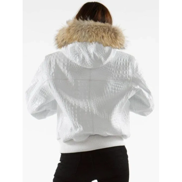 Pelle Pelle Women Encrusted Leather Jacket | White Jacket view 2