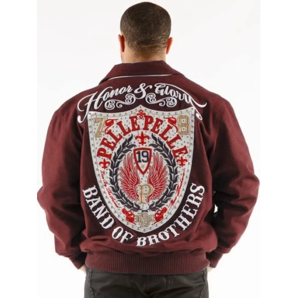 PELLE PELLE HONOR AND GLOW MAROON WOOL JACKET
