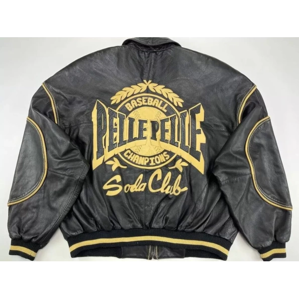 PELLE PELLE BLACK & YELLOW CHAMPION JACKET view 2