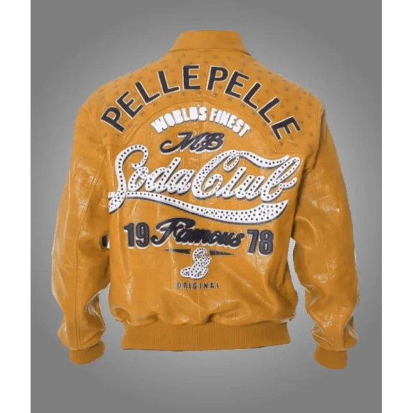 Soda Club Pelle Pelle Mustard Famous Leather Jacket