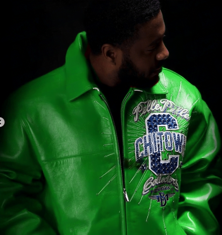 PELLE PELLE CHITOWN GREEN LEATHER JACKET view 2