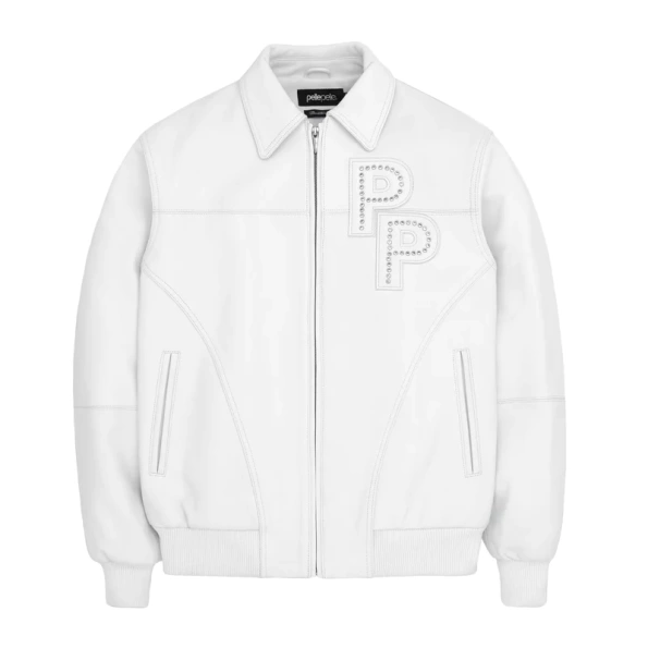 Pelle Pelle Plush White Leather Jacket | Men & Women view 2