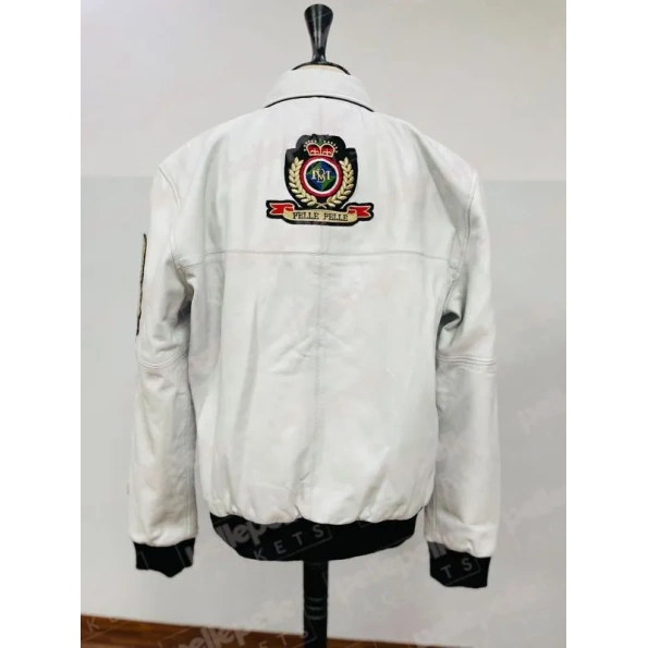 PELLE PELLE DECORATED WHITE LEATHER JACKET view 2