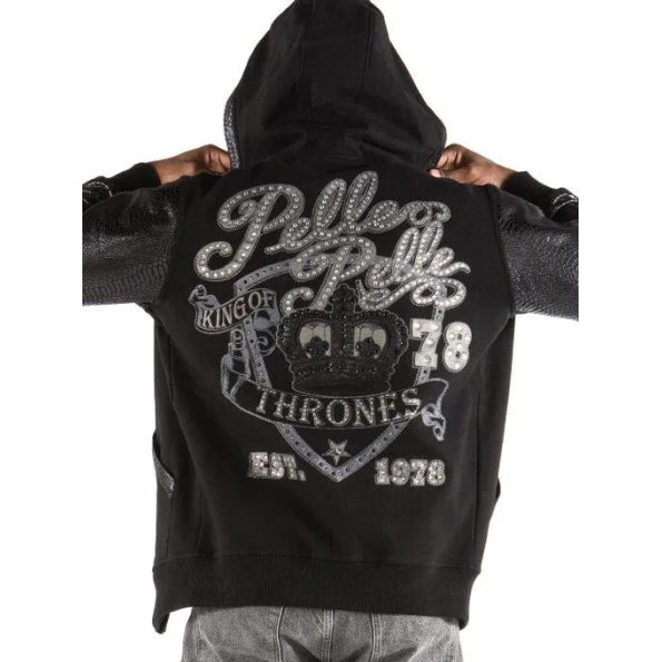 PELLE PELLE THRONES BLACK HOODIE JACKET view 2
