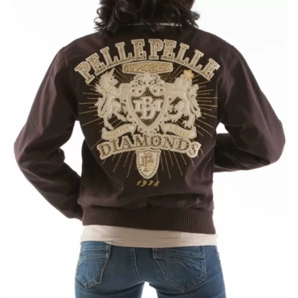 PELLE PELLE BROWN DIAMONDS WOOL JACKET view 2