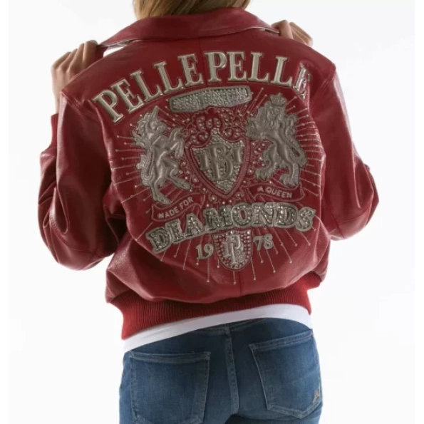 PELLE PELLE MAROON DIAMONDS LEATHER JACKET view 2