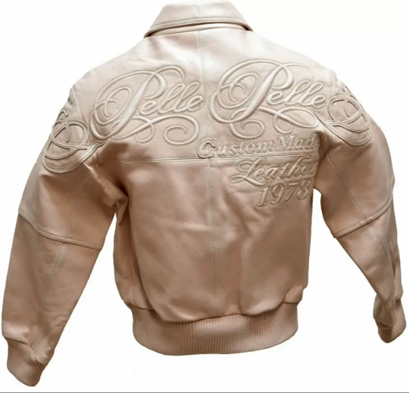 Pelle Pelle Light Pink Embossed Leather Jacket view 2