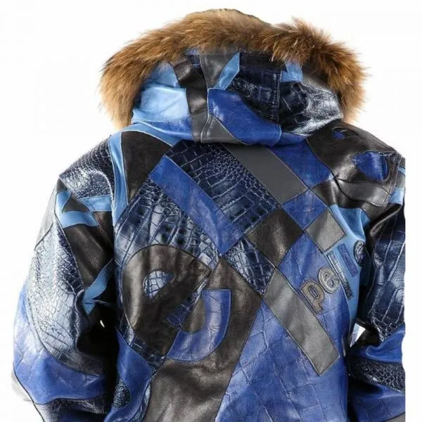 PELLE PELLE BLUE ABSTRACT LEATHER JACKET view 2