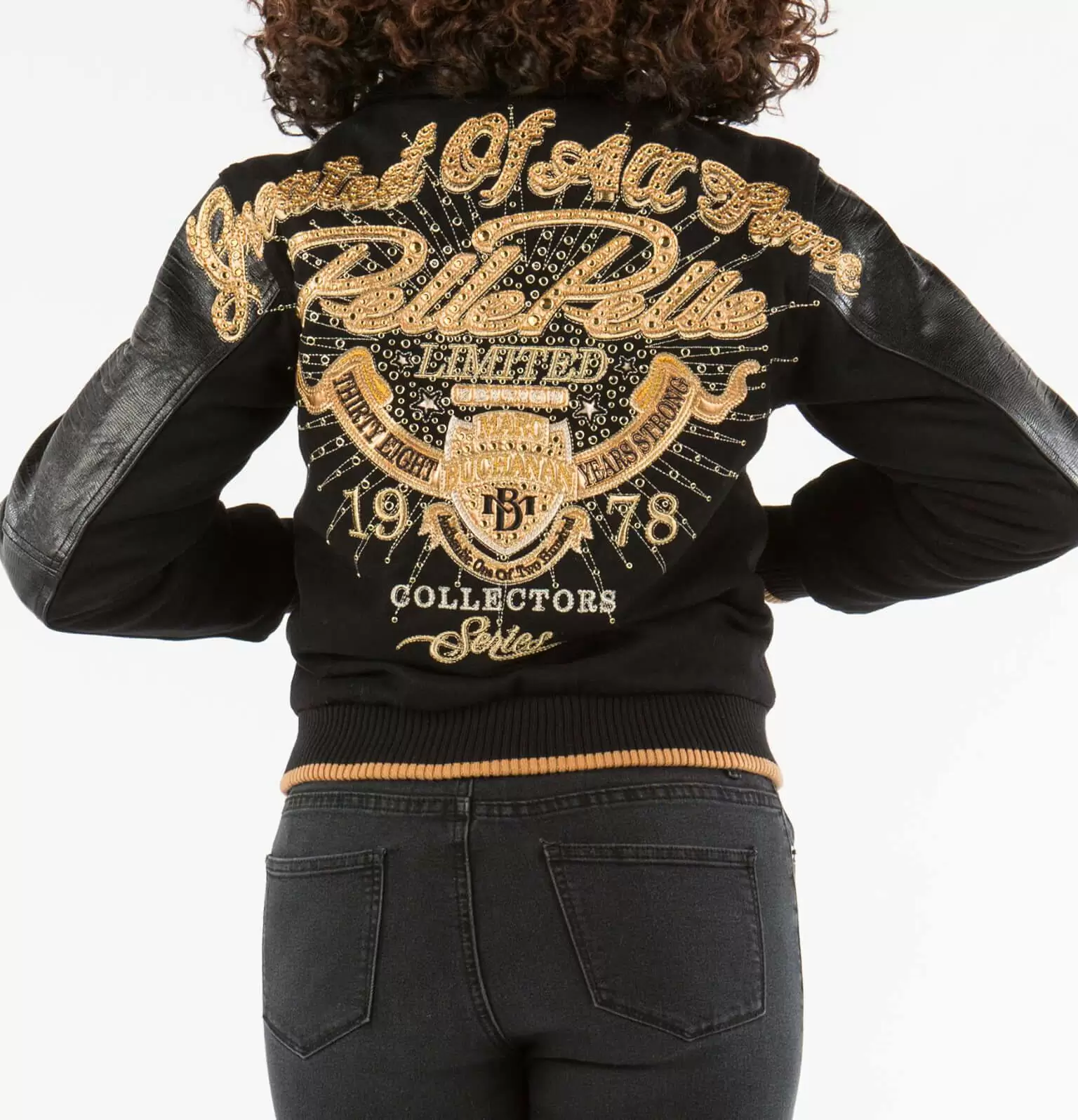 Exclusive Black Pelle Pelle Varsity Jacket