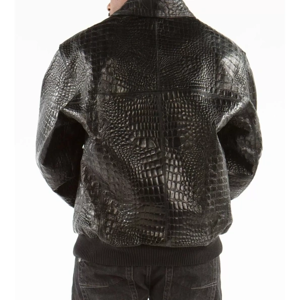 Pelle Pelle Black Scripted Leather Jacket | Men Jacket view 2