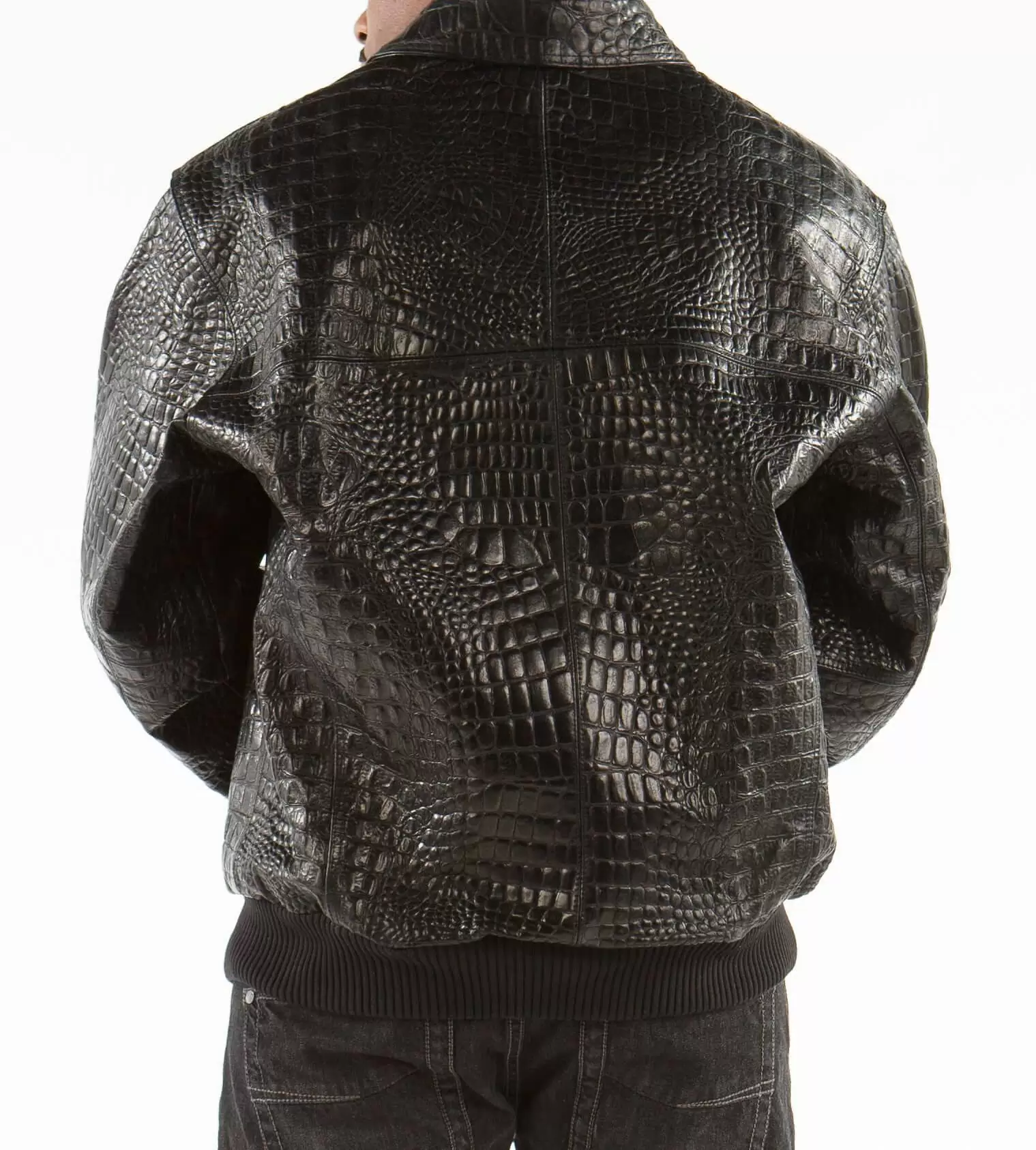 Bold Black Pelle Pelle Script Leather Jacket view 2