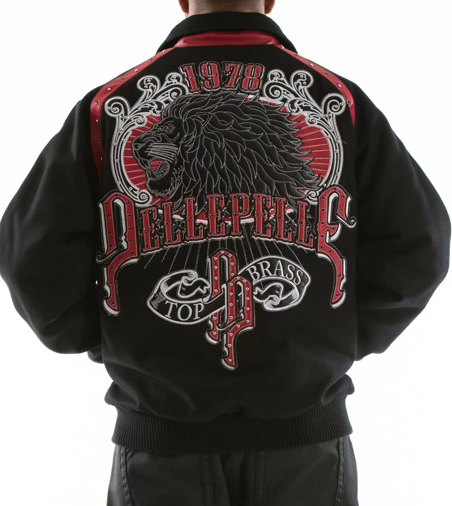 Bold Black Pelle Pelle Brass Wool Jacket