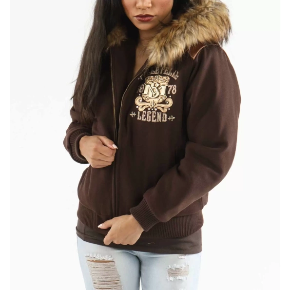 Pelle Pelle Dark Brown Legend Wool Jacket | Fur Hood Jacket view 2