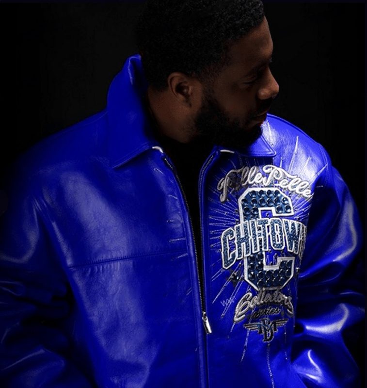 Pelle Pelle Chi-Town Blue Leather Jacket view 2