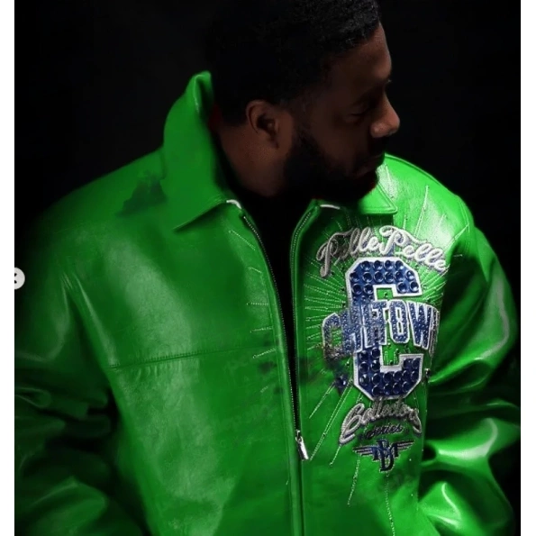 Pelle Pelle Chi-Town Green Leather Jacket view 2