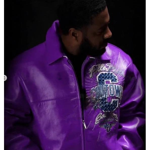 Pelle Pelle Chi-Town Purple Leather Jacket view 2