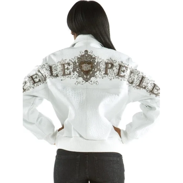 PELLE PELLE WOMENS WHITE MB LEATHER JACKET view 2