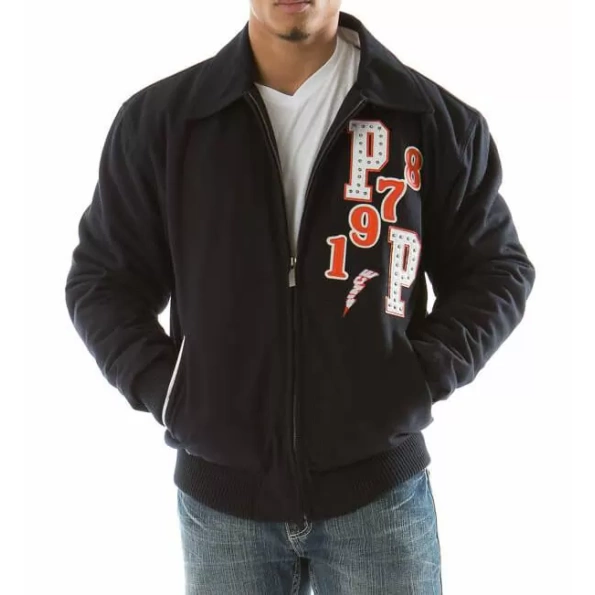 Pelle Pelle Tiger Navy Blue Wool Jacket view 2