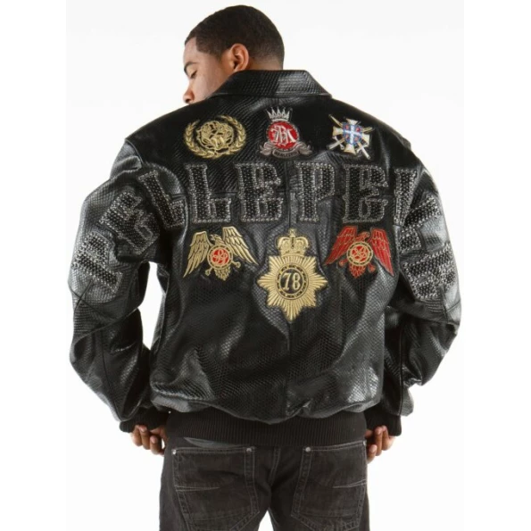 PELLE PELLE DECORADET BLACK LEATHER JACKET view 3