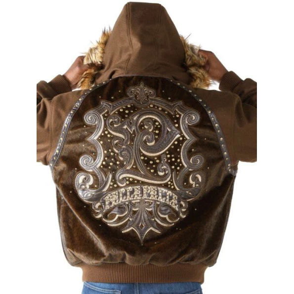 PELLE PELLE BROWN HOODIE WOOL JACKET view 3