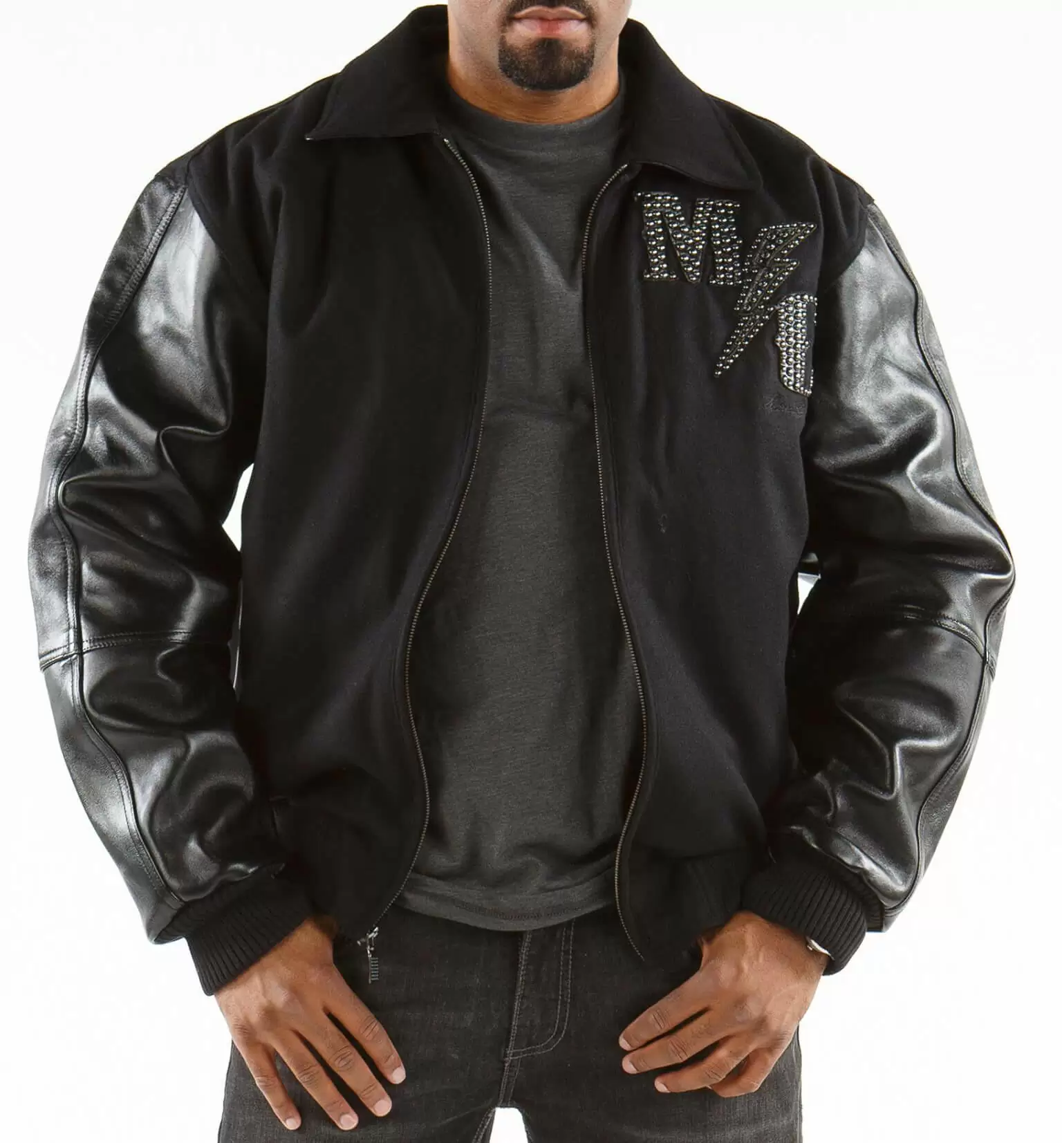 Bold Pelle Pelle Black Master Varsity Jacket view 2