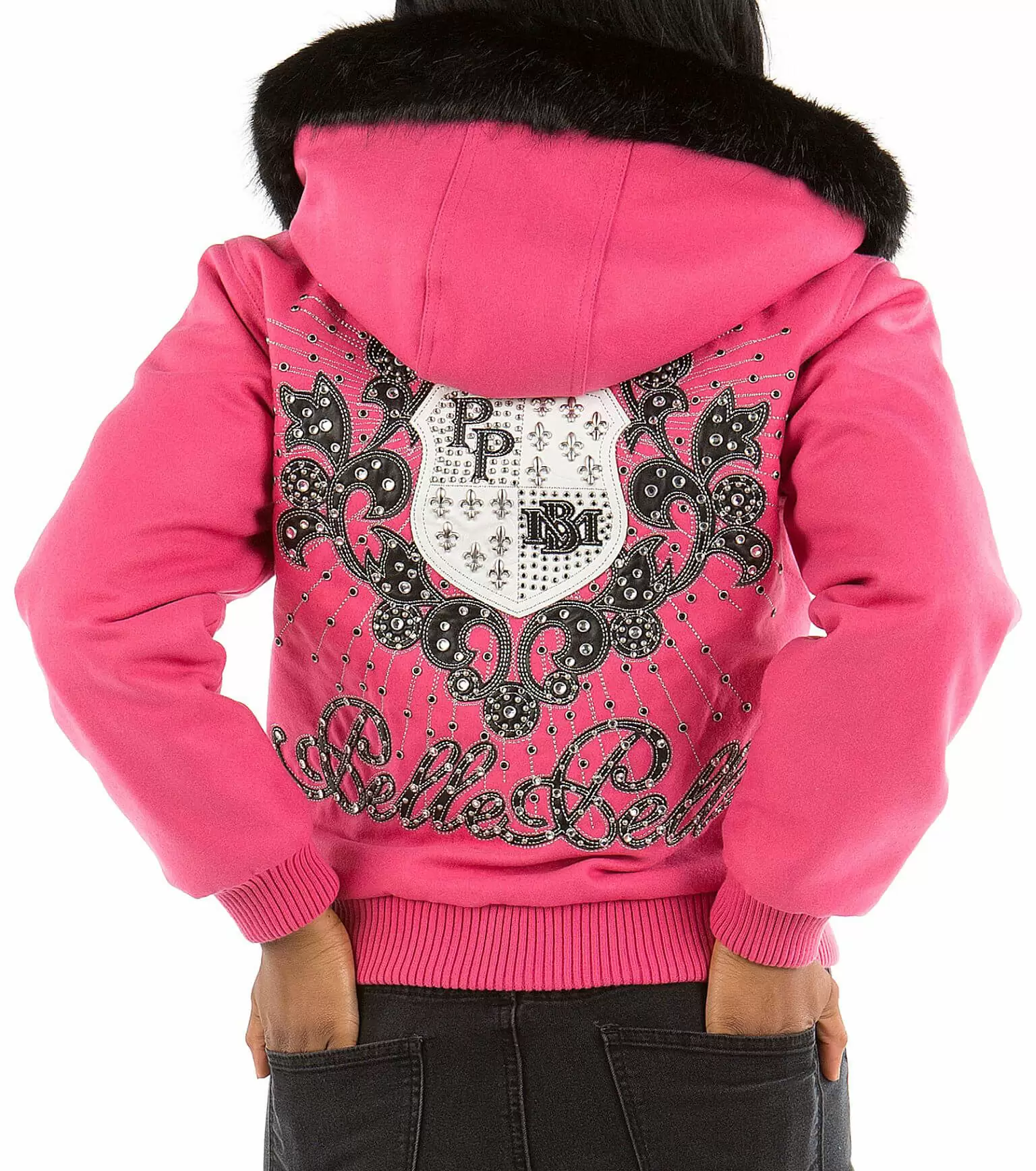Bold Pelle Pelle Hooded Crest Pink Jacket