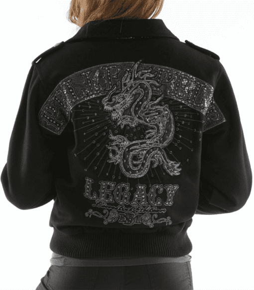 Pelle Pelle Dragon Black Wool Jacket | Women Jacket