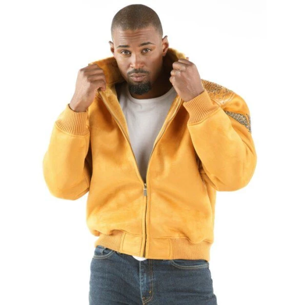 PELLE PELLE YELLOW HOODIE WOOL JACKET view 4
