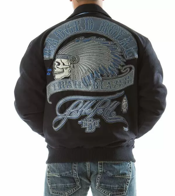 Exclusive Pelle Pelle Navy Blue Badged Royal Blazer Jacket