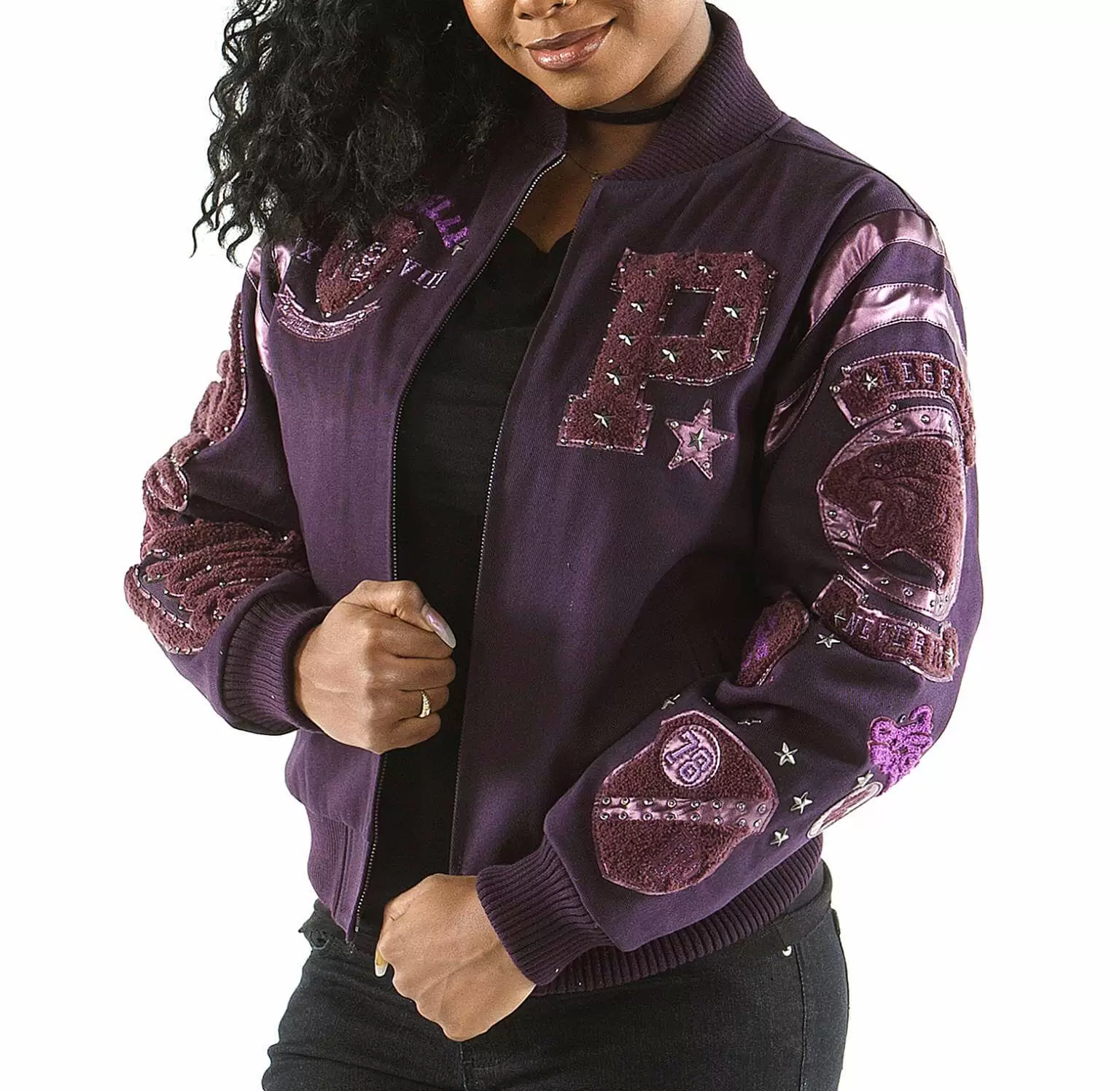 Pelle Pelle Purple Varsity Jacket