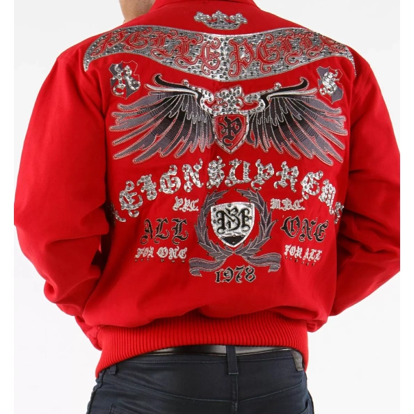 Bold Pelle Pelle Red Studded Wool Jacket