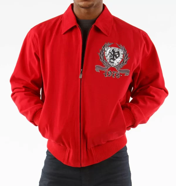 Pelle Pelle Red Studded Wool Jacket view 2