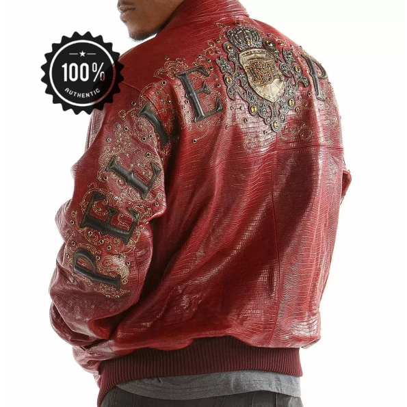 Pelle Pelle Men Red MB Crest Jacket | Leather Jacket view 2
